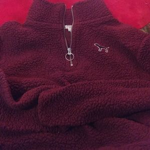 Victoria secret pink quarter zip sherpa